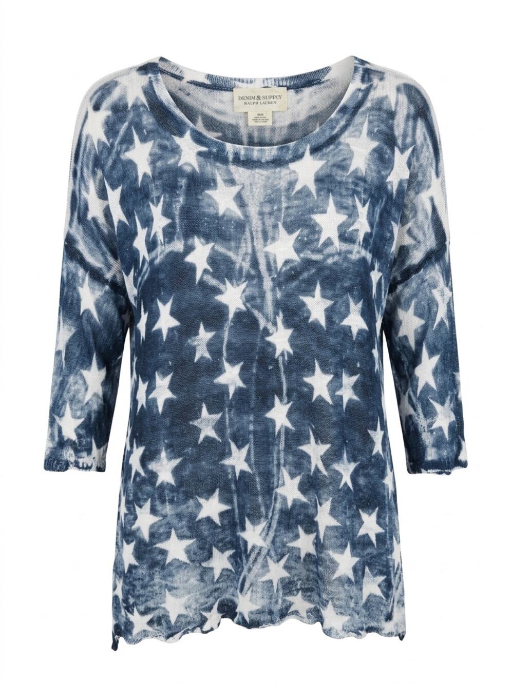 Denim & Supply Ralph Lauren Made in USA Blue Scoop Neck Top Women Size M